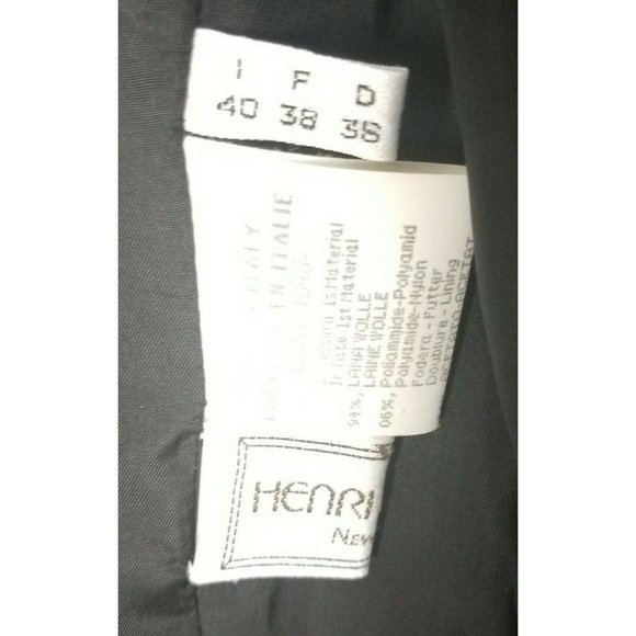 Henri Bendel Sz. US 6 Black Textured Wool Double Breasted Jacket Dressy Buttons - Picture 5 of 12